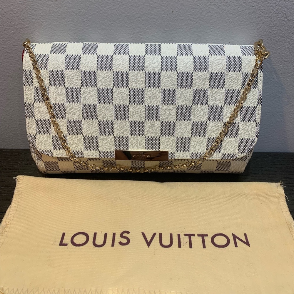 Louis Vuitton Inspired Damier Azur White Gray Clutch